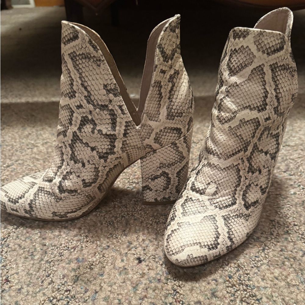 Steve Madden Snake Print Heeled Boots